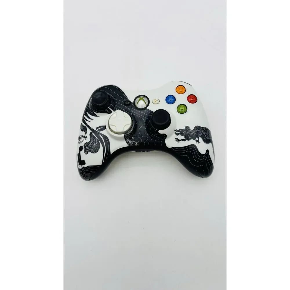 Microsoft Xbox 360 Limited Edition Dragon Age Black & White Controller Tested VG